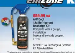 PartSource Emzone A/C Cool 12a Refrigerant Recharge Kit offer