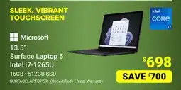 Visions Electronics Microsoft 13.5 Surface Laptop 5 Intel i7-1265U offer