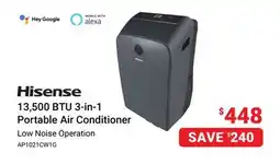 Visions Electronics Hisense 13,500 BTU 3-in-1 Portable Air Conditioner offer