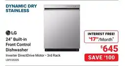 Visions Electronics LG 24 Built-in Front Control Dishwasher offer