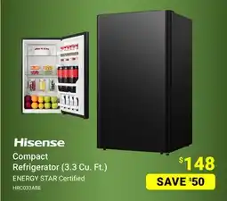 Visions Electronics Hisense Compact Refrigerator (3.3 Cu. Ft.) offer