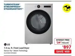Visions Electronics LG 7.4 cu. ft. Front Load Dryer offer