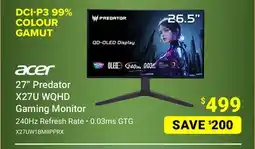 Visions Electronics Acer 27 Predator X27U WQHD Gaming Monitor offer
