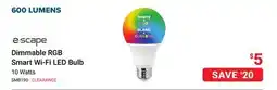 Visions Electronics (E)Scape Dimmable RGB Smart Wi-Fi LED Bulb offer