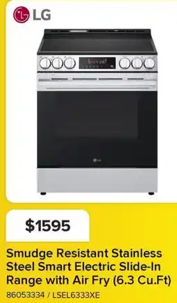 Leon's LG Smudge Resistant Stainless Steel Smart Electric Slide-In Range with Air Fry (6.3 Cu.Ft) offer