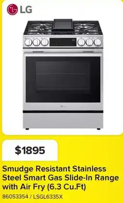 Leon's LG Smudge Resistant Stainless Steel Smart Gas Slide-In Range with Air Fry (6.3 Cu.Ft) offer