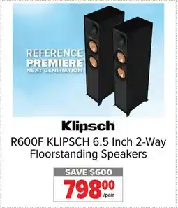 2001 Audio Video R600F KLIPSCH 6.5 Inch 2-Way Floorstanding Speakers offer