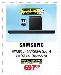 2001 Audio Video HWQ800F SAMSUNG Sound Bar 5.1.2 ch Subwoofer offer