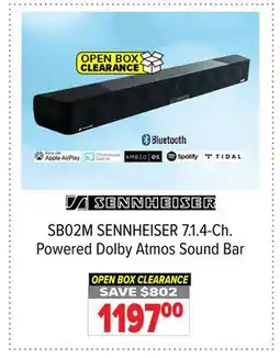 2001 Audio Video SB02M SENNHEISER 7.1.4-Ch. Powered Dolby Atmos Sound Bar offer