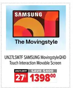 2001 Audio Video UN27LSM7F SAMSUNG MovingstyleQHD Touch Interaction Movable Screen offer