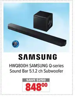 2001 Audio Video HWQ800H SAMSUNG Q-series Sound Bar 5.1.2 ch Subwoofer offer