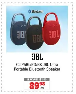 2001 Audio Video CLIP5BL/RD/BK JBL Ultra Portable Bluetooth Speaker offer