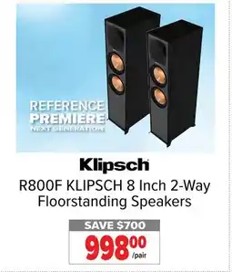 2001 Audio Video KLIPSCH R800F KLIPSCH 8 Inch 2-Way Floorstanding Speakers offer