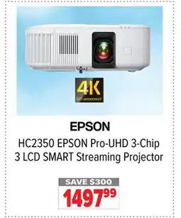 2001 Audio Video HC2350 EPSON Pro-UHD 3-Chip 3 LCD SMART Streaming Projector offer