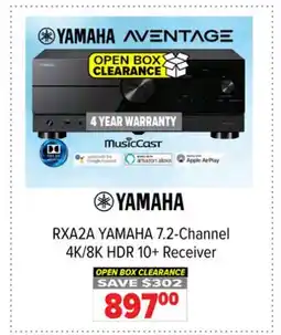 2001 Audio Video RXA2A YAMAHA 7.2-Channel 4K/8K HDR 10+ Receiver offer