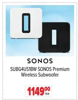 2001 Audio Video SUBG4US1BW SONOS Premium Wireless Subwoofer offer