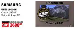 2001 Audio Video UN98U9000H Samsung 98 Crystal UHD 4K Vision AI Smart TV offer