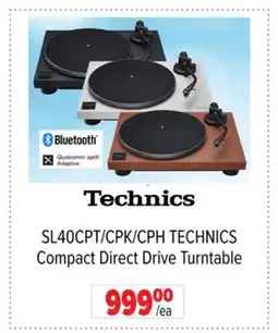 2001 Audio Video SL40CPT/CPK/CPH TECHNICS Compact Direct Drive Turntable offer