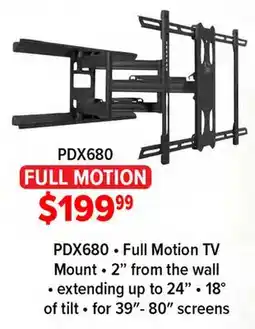 2001 Audio Video PDX680 Kanto Full Motion TV Mount offer