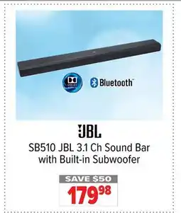 2001 Audio Video SB510 JBL 3.1 Ch Sound Bar with Built-in Subwoofer offer