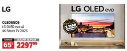 2001 Audio Video OLED65C6 65 LG OLED evo AI 4K Smart TV 2026 offer