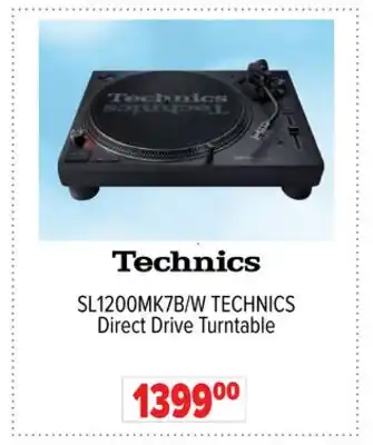 2001 Audio Video SL1200MK7B/W TECHNICS Direct Drive Turntable offer
