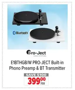 2001 Audio Video E1BTHGB/W Pro-ject Built-in Phono Preamp & BT Transmitter offer