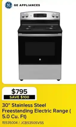 Leon's GE APPLIANCES 30" Stainless Steel Freestanding Electric Range ( 5.0 Cu. Ft) offer