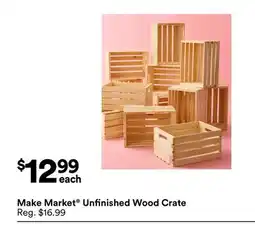 Michaels Make Market Unfinished Wood Crate offer