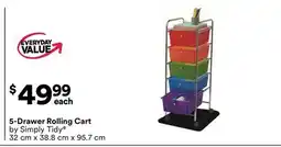 Michaels 5-Drawer Rolling Cart by Simply Tidy offer