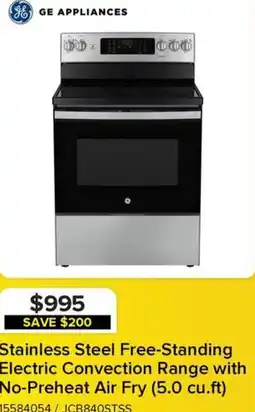 Leon's GE APPLIANCES Stainless Steel Free-Standing Electric Convection Range with No-Preheat Air Fry (5.0 cu.ft) offer