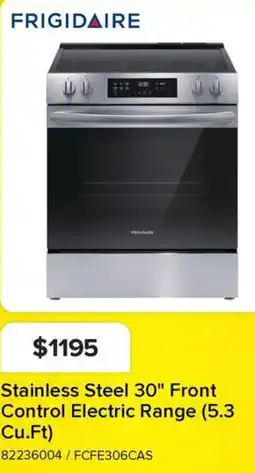 Leon's FRIGIDAIRE Stainless Steel 30" Front Control Electric Range (5.3 Cu.Ft) offer