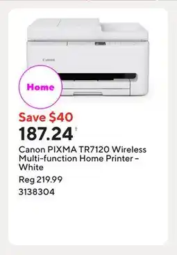 Staples Canon PIXMA TR7120 Wireless Multi-function Home Printer – White offer
