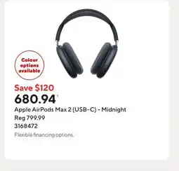 Staples Apple AirPods Max 2 (USB-C) - Midnight offer