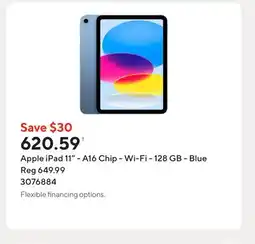 Staples Apple iPad 11 - A16 Chip - Wi-Fi - 128 GB - Blue offer