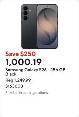 Staples Samsung Galaxy S26 - 256 GB - Black offer
