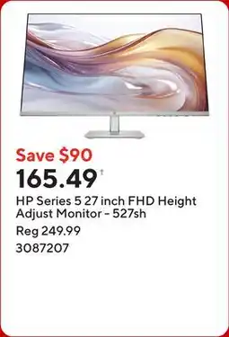 Staples HP Series 5 27 inch FHD Height Adjust Monitor - 527sh offer
