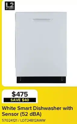 Leon's L2 White Smart Dishwasher with Sensor (52 dBA) offer
