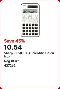 Staples Sharp EL510RTB Scientific Calculator offer