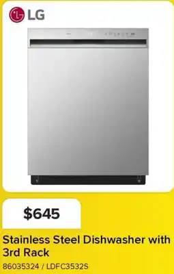 Leon's LG Stainless Steel Dishwasher with 3rd Rack offer