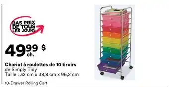 Michaels Chariot à roulettes de 10 tiroirs de Simply Tidy offer