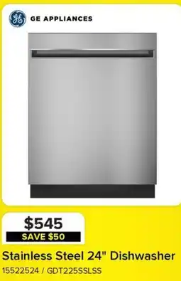Leon's GE APPLIANCES Stainless Steel 24" Dishwasher offer