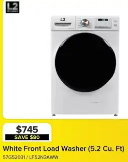 Leon's L2 White Front Load Washer (5.2 Cu. Ft) offer