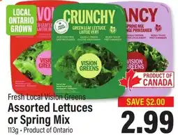 Commisso's Fresh Foods Fresh Local Vision Greens Assorted Lettuces or Spring Mix offer