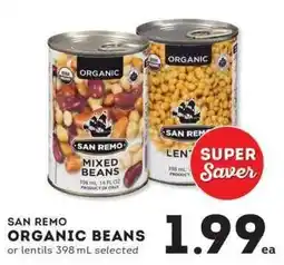 IGA San Remo Organic Beans offer