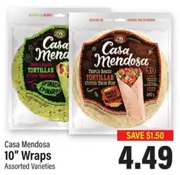 Commisso's Fresh Foods Casa Mendosa 10" Wraps offer