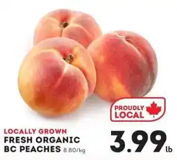 IGA Fresh organic bc peaches offer