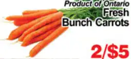 Greco's Fresh Market Product of Ontario Fresh Bunch Carrots offer