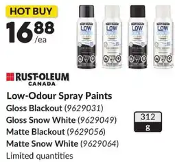 Princess Auto RUST-OLEUM CANADA Low-Odour Spray Paints offer