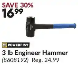 Princess Auto POWERFIST 3 lb Engineer Hammer offer